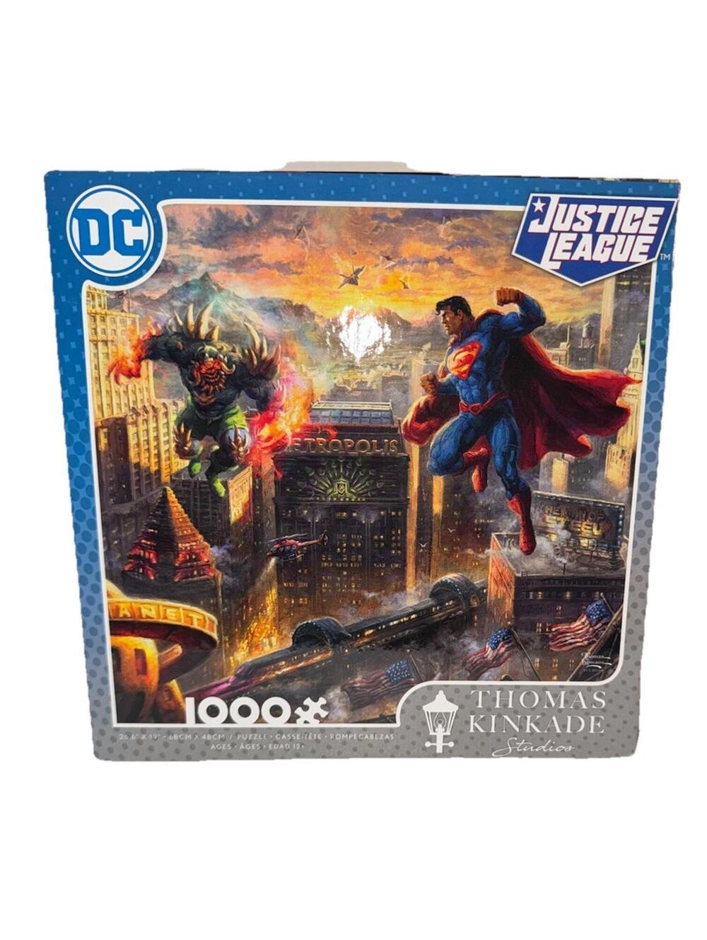 Thomas Kinkade Justice League DC Comics Showdown Gotham Pier 1000 Pc Puzzle